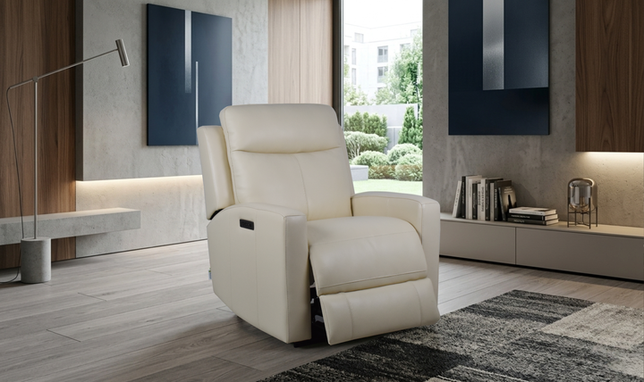 Klaussner Bento Leather Match Power Reclining Chair with USB Charging-Jennifer Furniture