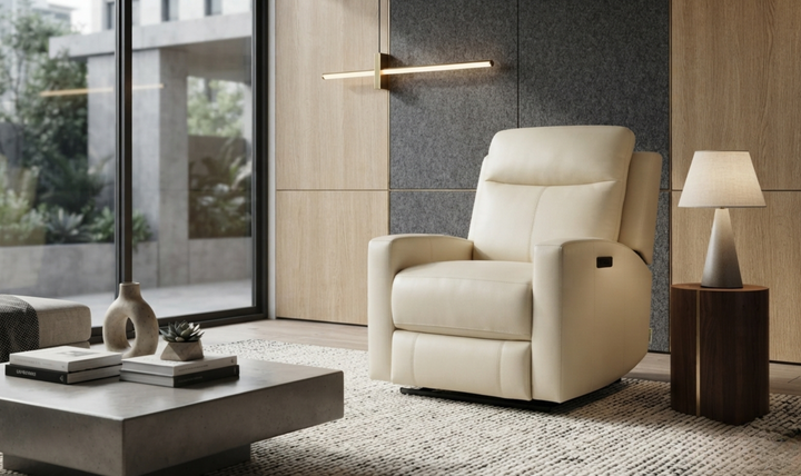 Klaussner Bento Leather Match Power Reclining Chair with USB Charging