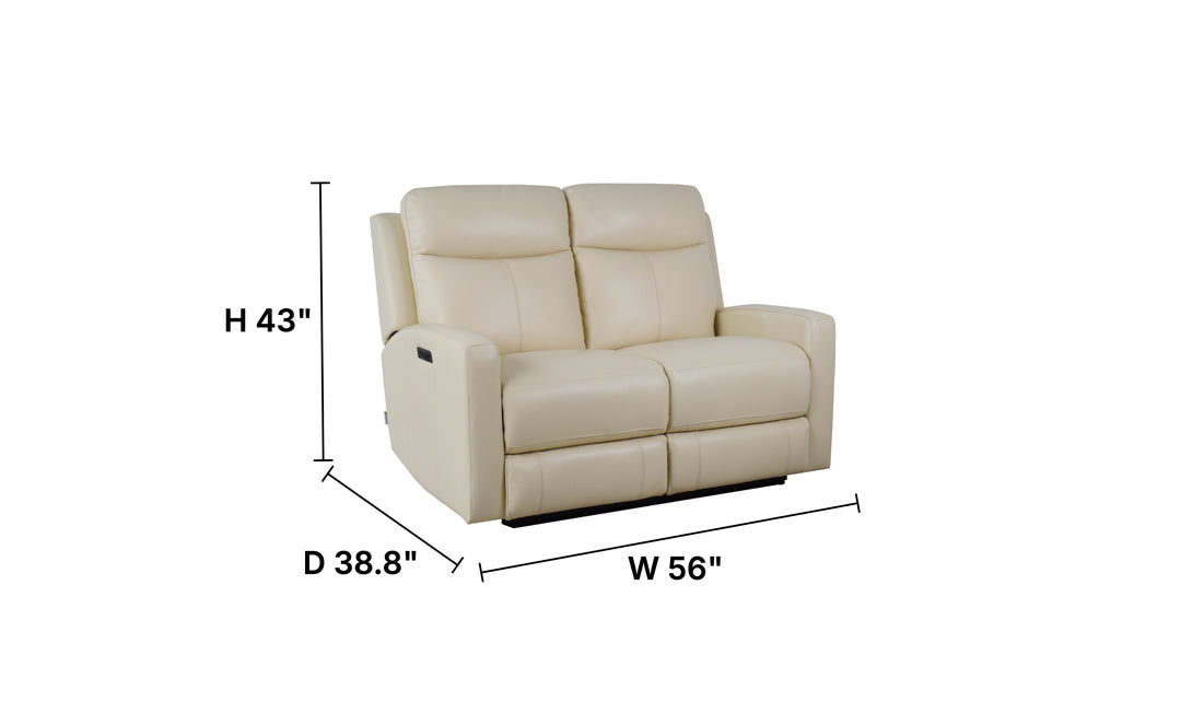 Klaussner Bento Leather Match Power Reclining Loveseat with USB Charging-Jennifer Furniture