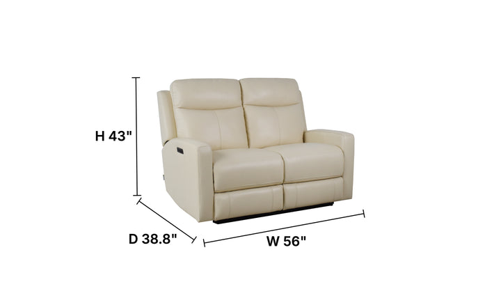 Klaussner Bento Leather Match Power Reclining Loveseat with USB Charging-Jennifer Furniture