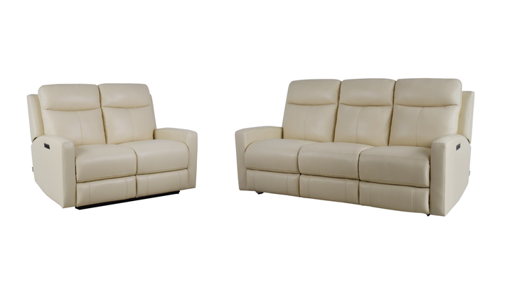 Klaussner Bento Leather Reclining Living Room Set with USB Port