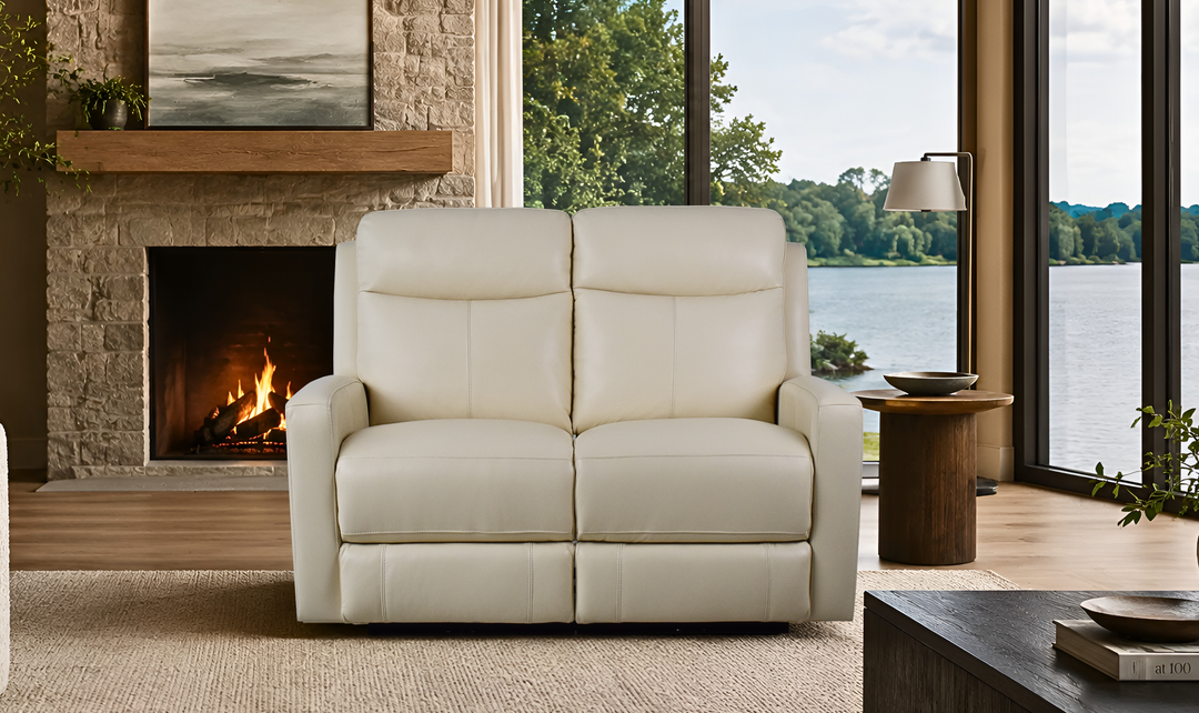 Klaussner Bento Leather Match Power Reclining Loveseat with USB Charging-Jennifer Furniture