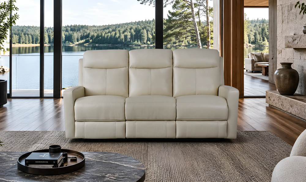Klaussner Bento Leather Match Power Reclining Sofa with USB Charging-Jennifer Furniture