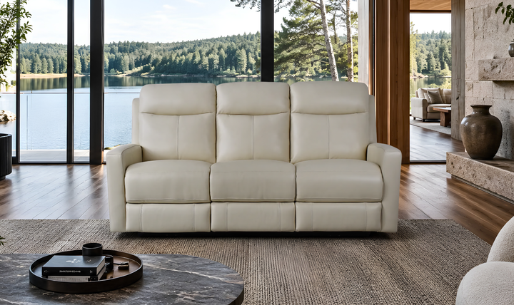 Klaussner Bento Leather Match Power Reclining Sofa with USB Charging-Jennifer Furniture