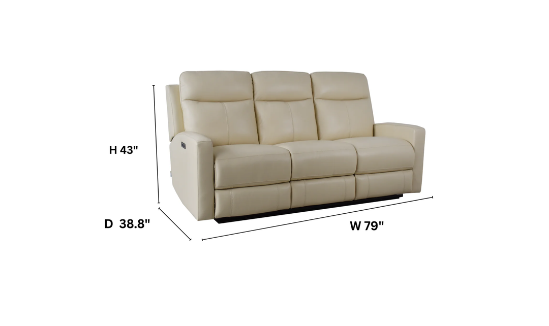 Klaussner Bento Leather Match Power Reclining Sofa with USB Charging-Jennifer Furniture