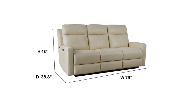 Klaussner Bento Leather Match Power Reclining Sofa with USB Charging-Jennifer Furniture