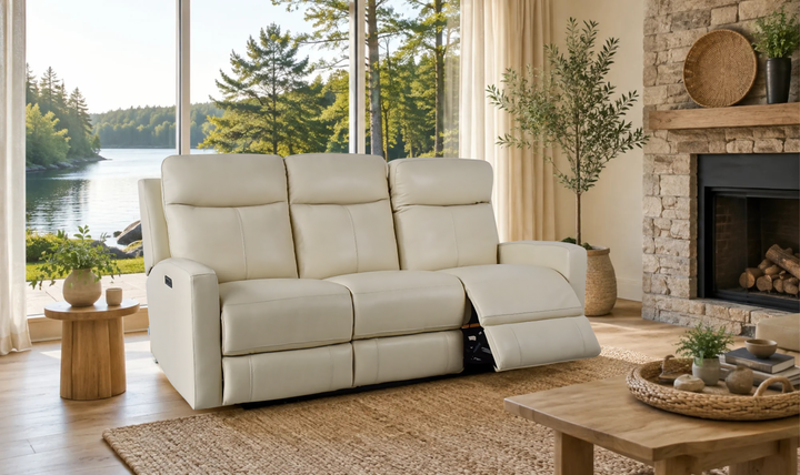 Klaussner Bento Leather Match Power Reclining Sofa with USB Charging-Jennifer Furniture