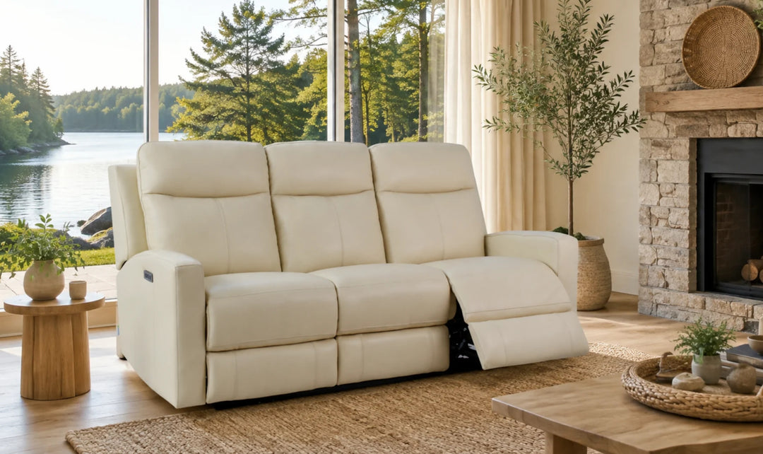 Klaussner Bento Leather Reclining Living Room Set with USB Port