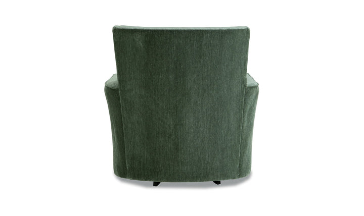 Klaussner Bradford Fabric Contemporary Swivel Chair with Track Arm-Jennifer Furniture