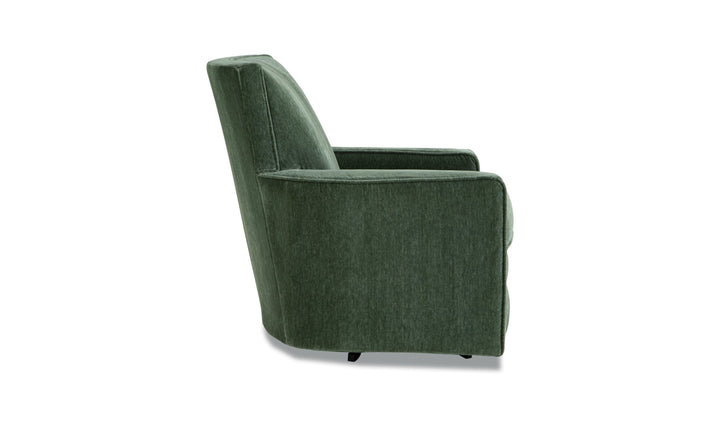 Klaussner Bradford Fabric Contemporary Swivel Chair with Track Arm-Jennifer Furniture