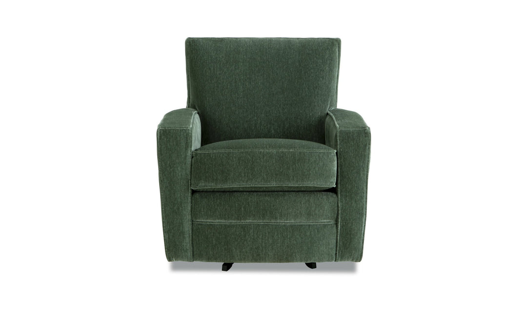 Klaussner Bradford Fabric Contemporary Swivel Chair with Track Arm-Jennifer Furniture