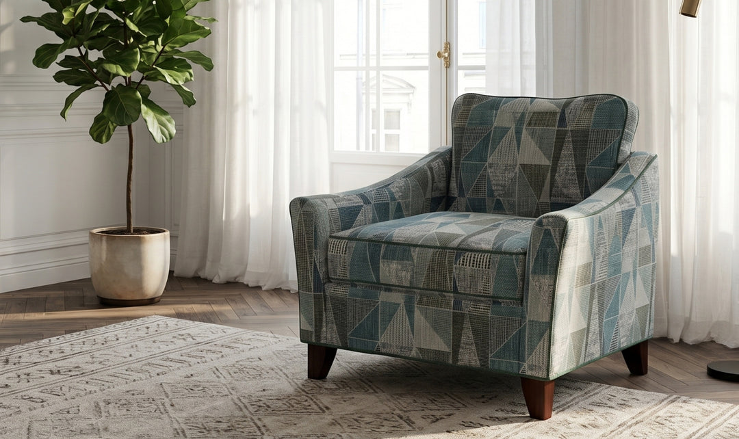 Klaussner Bradford Fabric Transitional Accent Chair With Flared Arm-Jennifer Furniture
