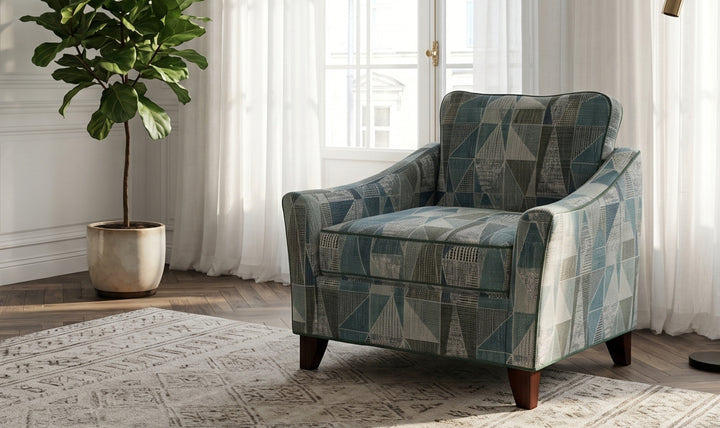 Klaussner Bradford Fabric Transitional Accent Chair With Flared Arm-Jennifer Furniture
