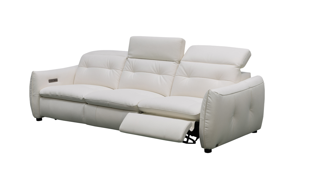 Klaussner Bravino Leather Motion Power Reclining Sofa with USB Ports