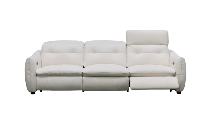 Klaussner Bravino Leather Motion Power Reclining Sofa with USB Ports