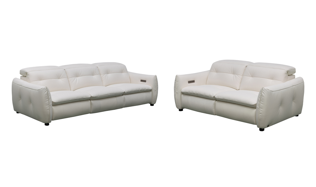 Klaussner Bravino Leather Double Power Reclining Living Room Set