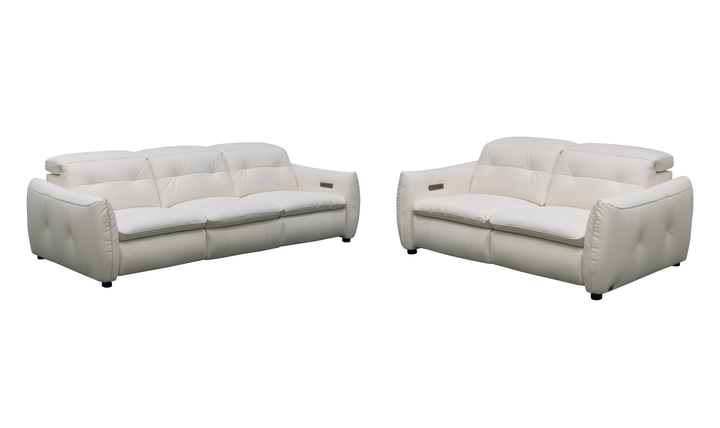 Klaussner Bravino Leather Double Power Reclining Living Room Set