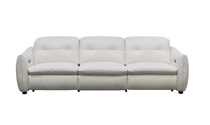 Klaussner Bravino Leather Motion Power Reclining Sofa with USB Ports