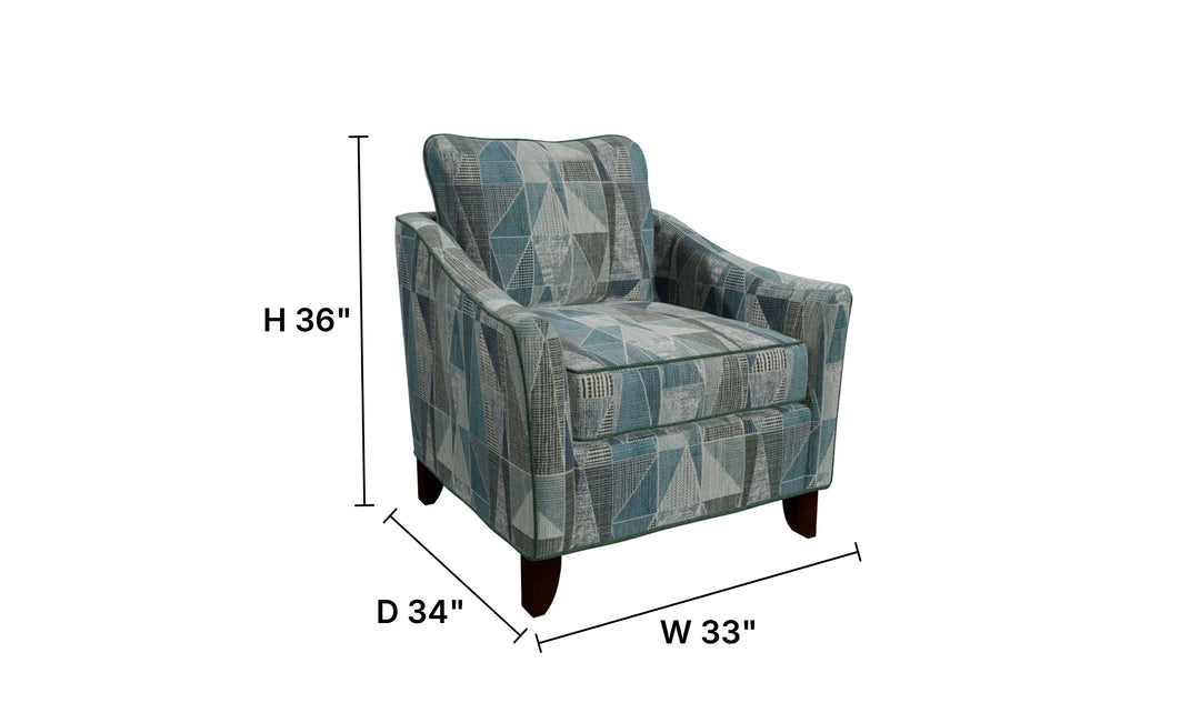 Klaussner Bradford Fabric Transitional Accent Chair With Flared Arm-Jennifer Furniture