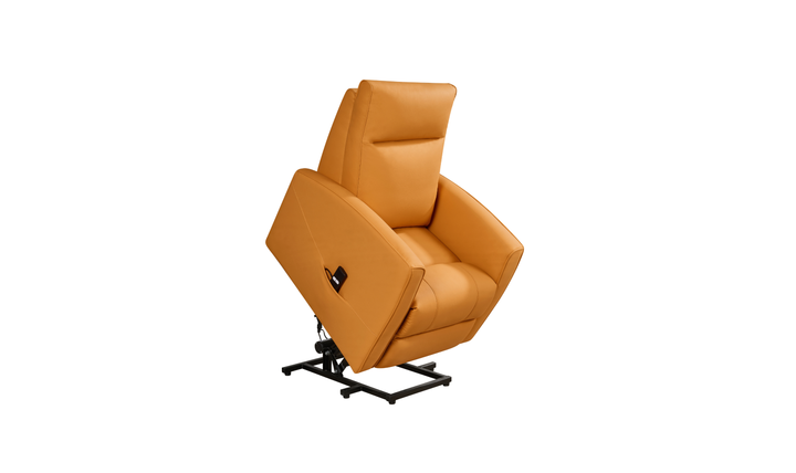Klaussner Calessin Chestnut Orange Leather Recliner Chair-Jennifer Furniture