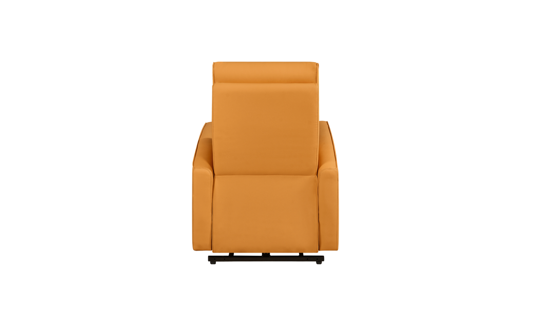 Klaussner Calessin Chestnut Orange Leather Recliner Chair-Jennifer Furniture