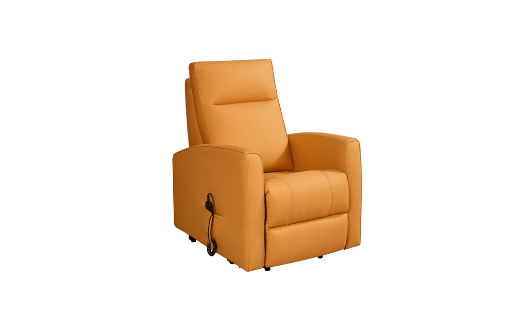 Klaussner Calessin Chestnut Orange Leather Recliner Lift Chair