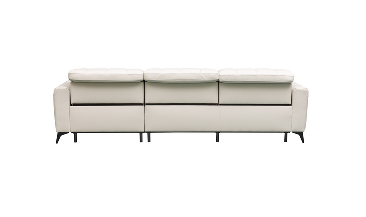 Klaussner Capri Beige 3 -Seater Power Reclining Sofa With Adjustable Headrest-Jennifer Furniture
