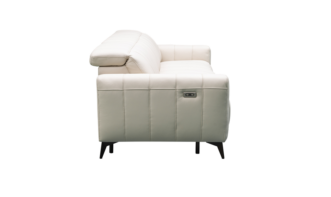 Klaussner Capri Beige Reclining Chair With Power Footrest And Adjustable Headrest-Jennifer Furniture