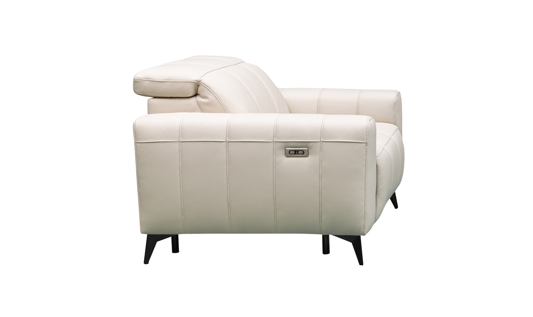 Klaussner Capri Beige Reclining Chair With Power Footrest And Adjustable Headrest-Jennifer Furniture