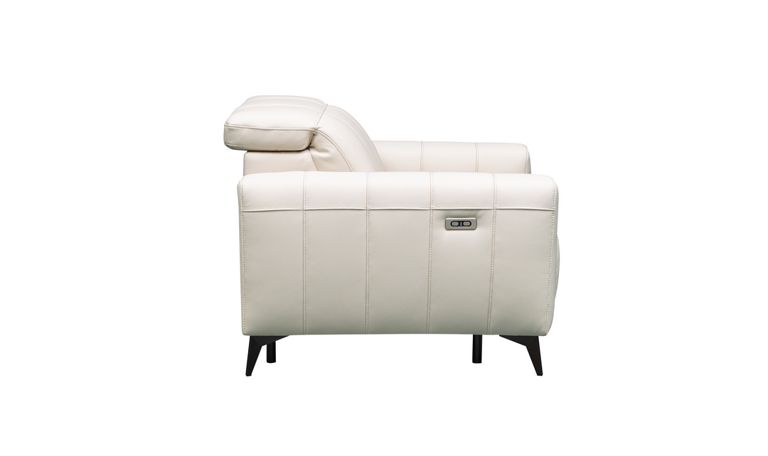 Klaussner Capri Beige Reclining Chair With Power Footrest And Adjustable Headrest-Jennifer Furniture