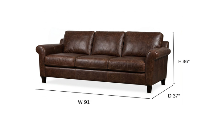 Klaussner Caroline Three-Seater Sofa With Rolled Arms-Jennifer Furniture