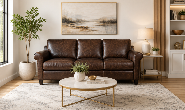 Klaussner Caroline Three-Seater Sofa With Rolled Arms-Jennifer Furniture
