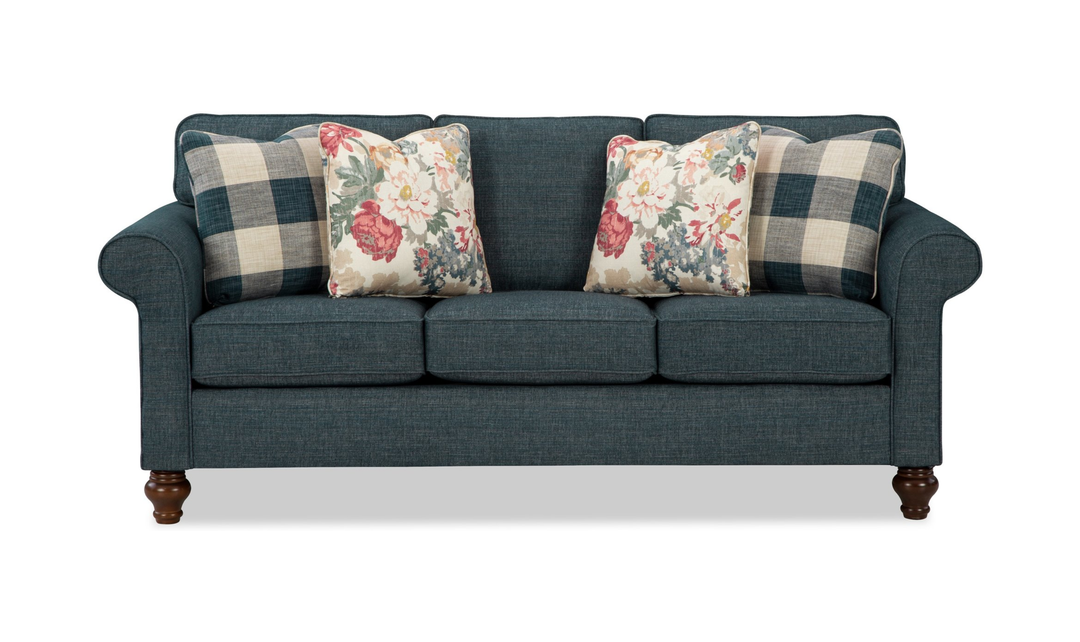 Klaussner Casaford Fabric 3 Over 3 Sofa with Soft Curved Arms-Jennifeer Furniture