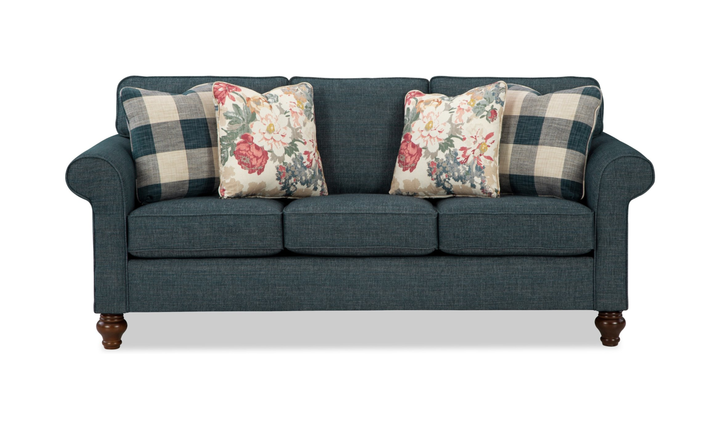 Klaussner Casaford Fabric 3 Over 3 Sofa with Soft Curved Arms-Jennifeer Furniture
