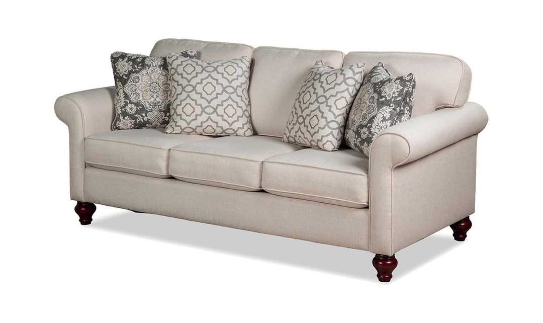 Klaussner Casaford Fabric 3 Over 3 Sofa with Soft Curved Arms-Jennifeer Furniture