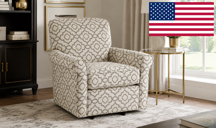 Klaussner Casaford Fabric Swivel Chair with Tight Back - Jennifer Furniture