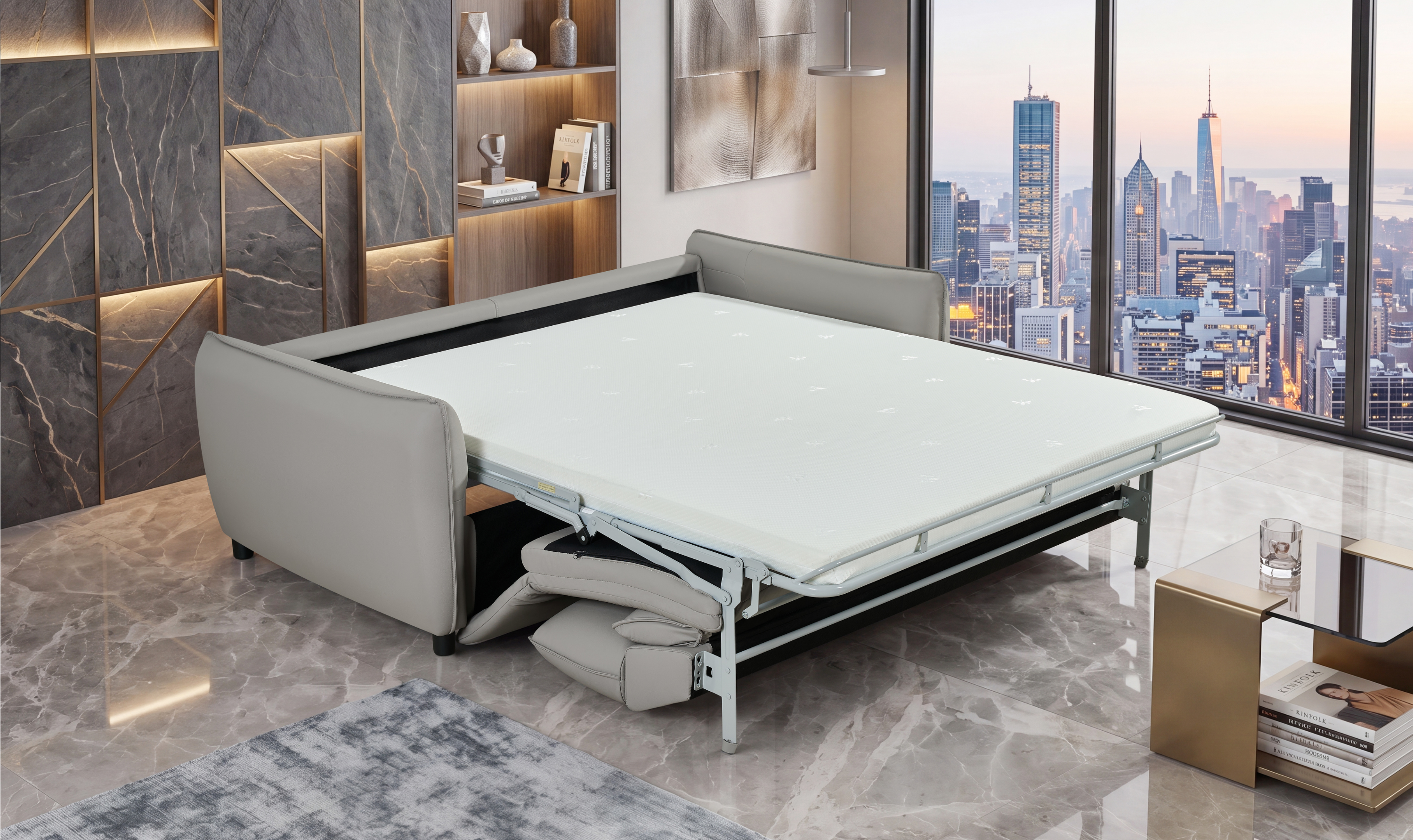Klaussner Covington Queen Sleeper Sofa with Foam Mattress-Jennifer Furniture