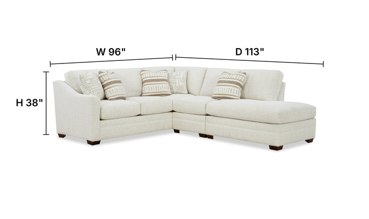 Klaussner Crestview Fabric Modular Sectional with Bumper Chaise-jennifer Furniture
