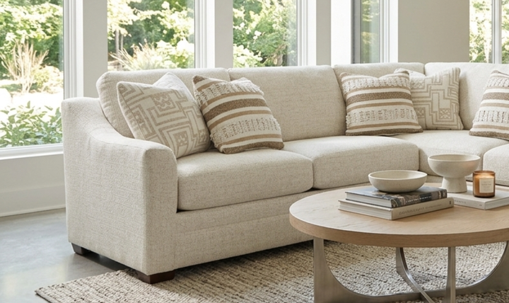 Klaussner Crestview Fabric Modular Sectional with Bumper Chaise-jennifer Furniture