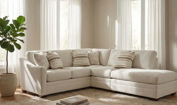 Klaussner Crestview Fabric Modular Sectional with Bumper Chaise-jennifer Furniture