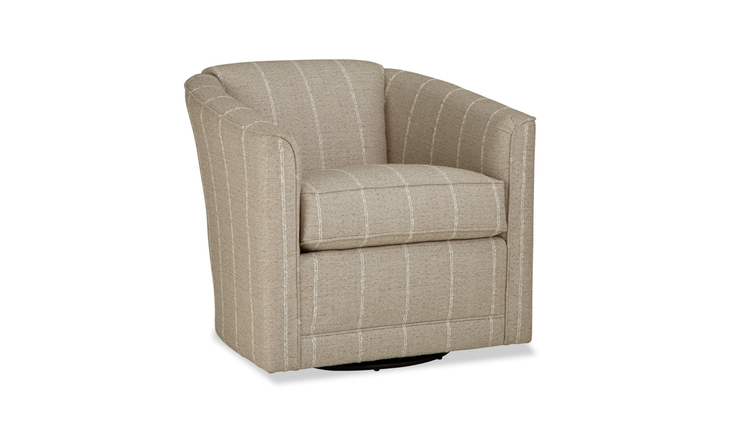 Klaussner Crestview Fabric Swivel Accent Chair with Barrel Back