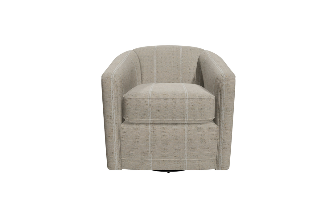 Klaussner Crestview Fabric Swivel Accent Chair with Barrel Back-Jennifer Furniture