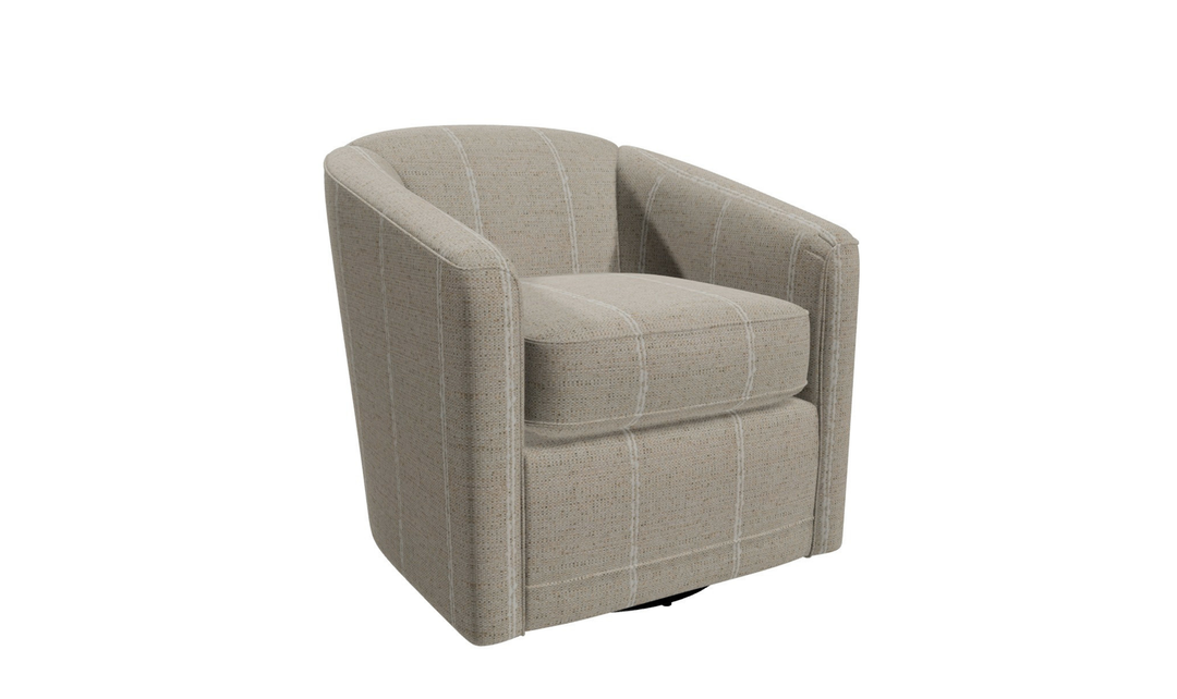Klaussner Crestview Fabric Swivel Accent Chair with Barrel Back-Jennifer Furniture