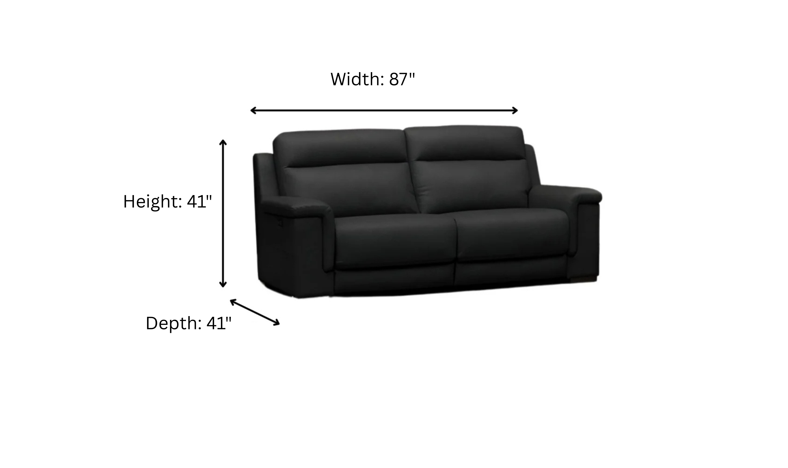 Klaussner Dakota Power Reclining Living Room Set in Black-jennifer furniture