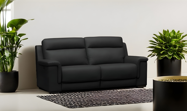 Klaussner Dakota Power Recliner Sofa With USB Port in Black