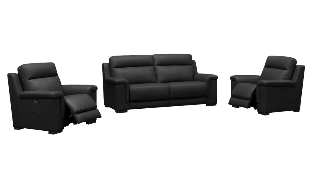 Klaussner Dakota Power Reclining Living Room Set in Black