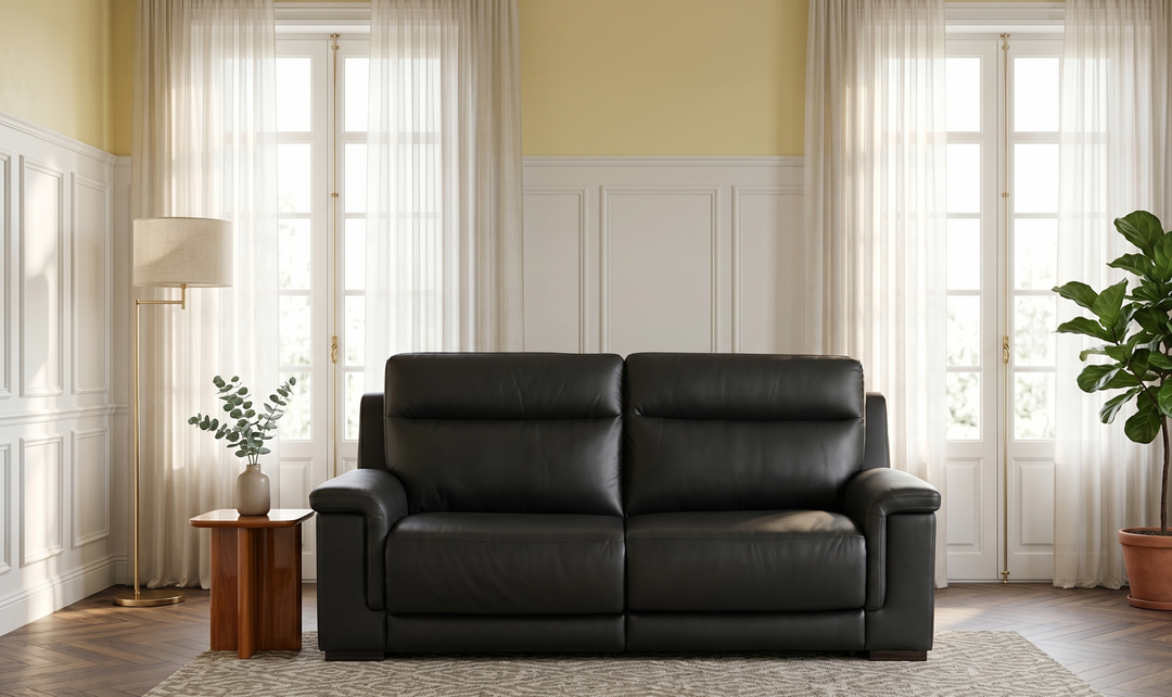 Klaussner Dakota Power Reclining Living Room Set in Black-jennifer furniture