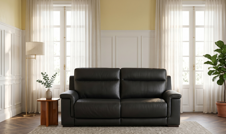 Klaussner Dakota Power Reclining Living Room Set in Black-jennifer furniture