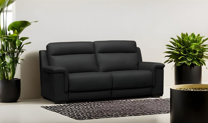 Klaussner Dakota Power Reclining Living Room Set in Black