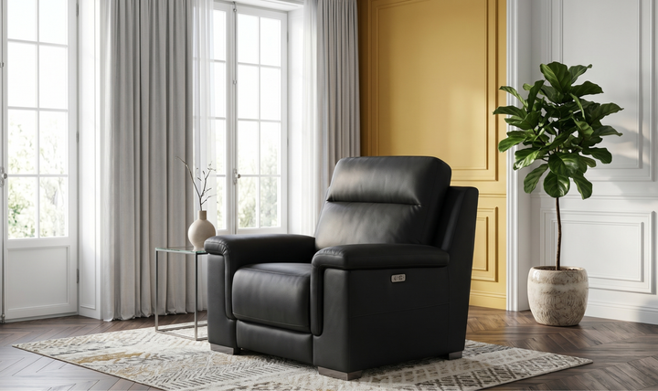 Klaussner Dakota Power Reclining Living Room Set in Black